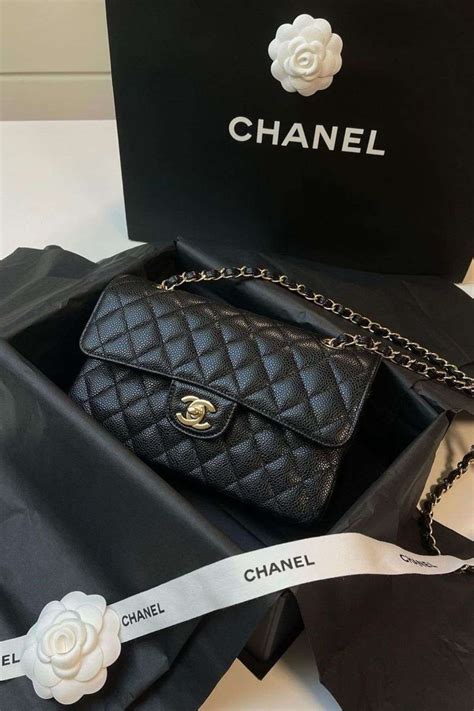 chanel black lamb skin bag small rectangle|Chanel lambskin vs caviar leather.